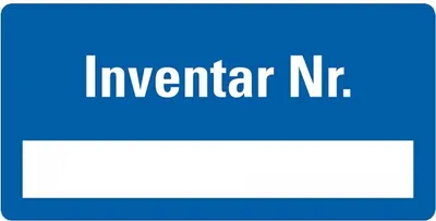Produktbild von Aufkleber I Etikett Inventar Nr., einzeilig, blau, Folie, Klappkaschierung, 4...