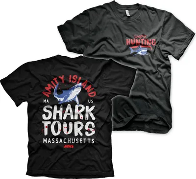 Produktbild von Der weisse Hai T-Shirt Herren Amity Island Shark Tours schwarz L