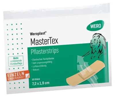 Produktbild von Weroplast MasterTex Pflasterstrips 7,2x1,9cm, 10 Stk/Pkg