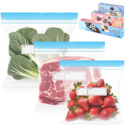 70 Gefrierbeutel, wiederverwendbar, 3 Größen, BPA-frei, transparent