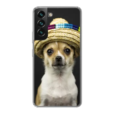Produktbild von MuchoWow® Handyhülle Schutzhülle Hülle für Samsung Galaxy S22 Hund - Sombrero - Schwarz Silikon Softcase Handy Hülle - Mobiltelefonhülle