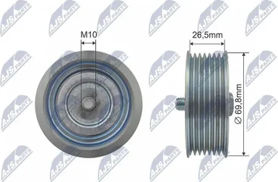 Produktbild von NTY RRK-NS-005 Umlenkrolle Keilrippenriemen für NISSAN 350 Z (Z33) GT-R (R35) 370 Z (Z34) 350 Z Roadster (Z33) 370 Z Roadster (Z34)
