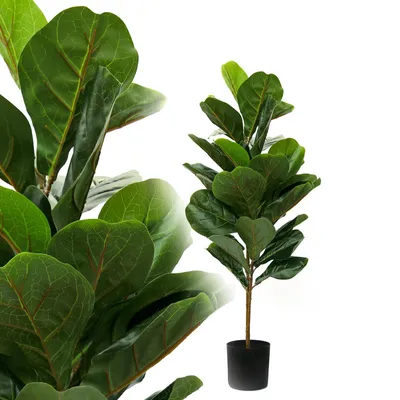 Produktbild von Ficus Geigenfeige 95 cm wie echt künstlich Kunstpflanze Kunstbaum Blume Deko