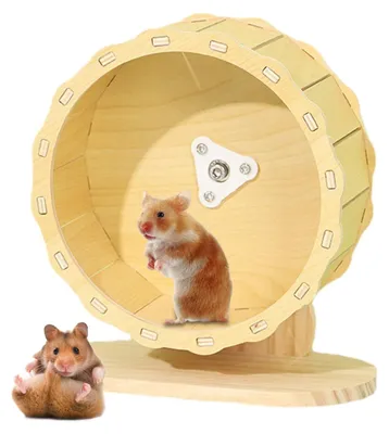 Produktbild von Holz-Hamsterrad für kleine Haustiere mit leisem Lauf