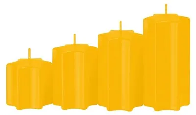 Produktbild von 4er Set Sternkerzen abgestuft Goldgelb Ø 60 mm