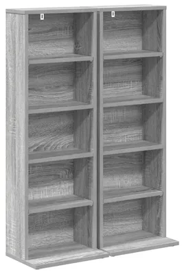 Immagine prodotto di vidaXL Mobiletto porta CD, 2 pezzi, Sonoma grigio, 33 x 23,5 x 97,5 cm, pannello di legno