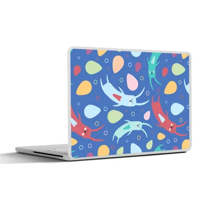 Produktbild von MuchoWow® Laptop Aufkleber Sticker Cover Kaninchen - Pastell - Muster 31x22.5 cm - Laptop-Deko