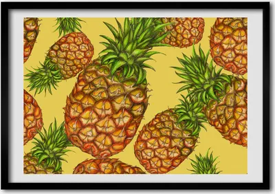 Produktbild von Bild - Bilderrahmen - 100 cm x 70 cm - MDF - Rahmen - Foto - Wandkunst Ananas