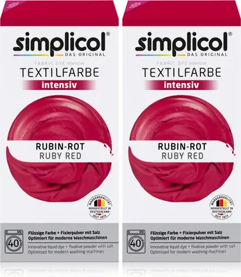 Produktbild von Simplicol Textilfarbe intensiv Rubin-Rot - Einfaches Färben (2er Pack)