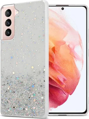 Obrázok produktu pre Cadorabo Case for Samsung Galaxy S21 5G Protective Case in Transparent Mobile Phone Case TPU Case Glitter Cover Case Glitter