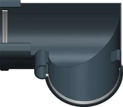 Produktbild von Dachrinne Halbrund 100mm Einzelteile | Innenecke Winkel 90° Anthrazit | Kunststoff PVC Fallrohr DN60 | Gartenhaus Carport Terasse