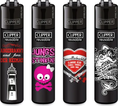 Produktbild von Clipper Feuerzeug 4er Set Flaming Star 1