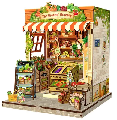 Productafbeelding van Miniatuur poppenhuis bouwpakket, hout, decoratie, creatief cadeau, geschikt voor jongeren en volwassenen