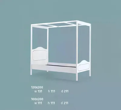 Produktbild von Kinderzimmer Schlafzimmer Komplettzimmer Jugendzimmer Himmelbett Weiß 3tlg.