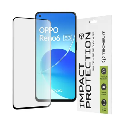 Produktbild von Techsuit Full Cover Impact Protection Displayschutzfolie für Oppo Reno6 5G - Schwarz