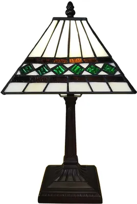 Obrázek produktu pro LumiLamp 5LL-6107 Stolní lampa Tiffany 20x20x34 cm E14-max 1x25W Béžová