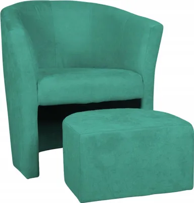 Zdjęcie produktu dla Fotel z taboretem - Turkusowy - 75x79x64 cm W/H/D - Odporny na plamy - Fotel relaksacyjny - CAFE