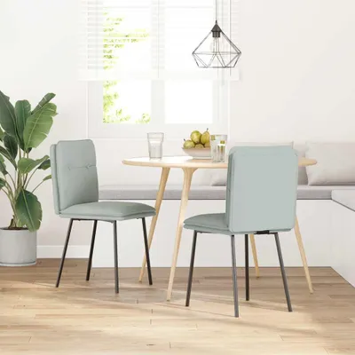 Produktbild von vidaXL Esszimmerstühle 2 Stk. Hellgrau Samt