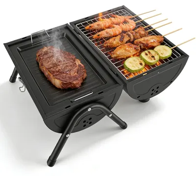 Obrázok produktu pre Prenosný gril na kemping, čierna farba