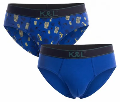 Imagen del producto de Paquete de 2 calzoncillos divertidos para hombre, marca Kisses&Love, confeccionados en algodón elástico, modelo KLS1