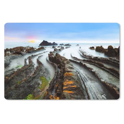 Produktbild von MuchoWow® Schreibtischunterlage Nebel - Felsen - Wasser - Natur 60x40 cm - XXL Mauspad - Großes Mauspad