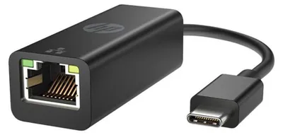 Zdjęcie produktu dla HP Przejściówka z USB-C na RJ45, USB Type-C, RJ-45, Męski, Czarny, Biznes, Windows 10, Windows 7, Windows 8, Windows 8.1