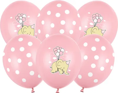 Produktbild von Luftballon Ø30cm "Elefant" | 6 Stück Pink Babyparty Dekoration für Mädchen