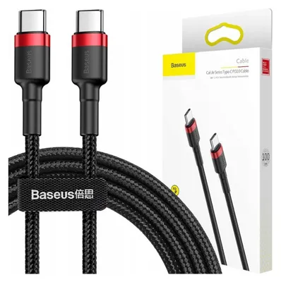 A product shot of a USB-C cable and its packaging.