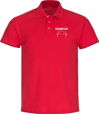 Produktbild von multifanshop Poloshirt - Frankfurt - Herzschlag, rot, Größe 3XL