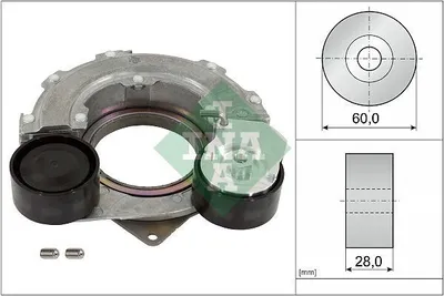 Produktbild von INA 534 0707 10 Riemenspanner Keilrippenriemen für HYUNDAI Tucson (TL, TLE) Ø60mm Rolle