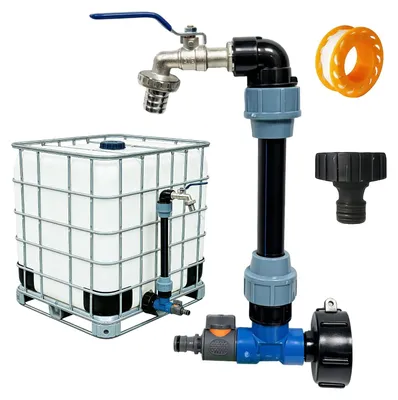 IBC-Zwanenhals-Auslaufhahn 3/4", 2-in-1, für 1000 l Wassertank