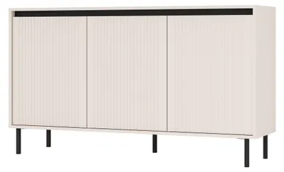 Obrázok produktu pre Selsey Osaka - 3-dverový príborník s drážkovanými prednými stenami, pieskovo-béžová farba, 149 cm