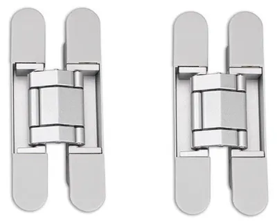 Produktbild von INF 2er Set Einliegende Türscharniere Zinklegierung 177x28mm 3D 180 Grad Silber