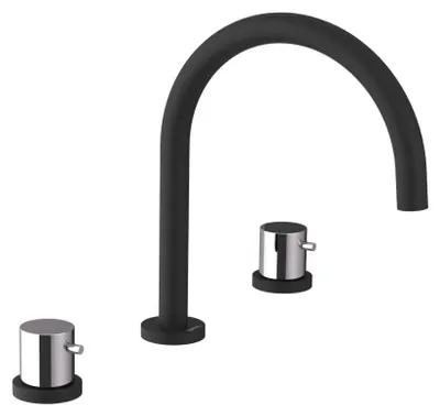 Produktbild von Sapho ULTRAMIX 3-Loch Waschtischarmatur, Schwarz matt/Chrom