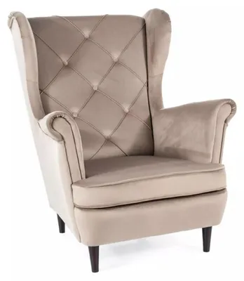 Image de Fauteuil en velours "Lady" - Velvet - Beige - l 82 x H 101 cm