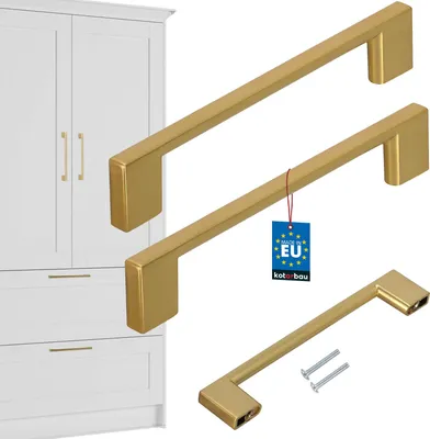Produktbild von KOTARBAU® 2er Set Möbelgriffe Gold 148 mm Griffe Möbel ZnAl Schrankgriffe Griffe Küchenschränke Küchengriffe Schubladengriffe  Möbelgriffe Küchenschrankgriffe Schranktürgriffe Möbel Stangengriff