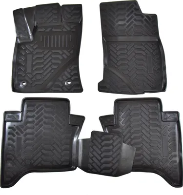 Produktbild von J&J AUTOMOTIVE | 3D Automatten Gummi Matten Gummifußmatten TPE Passend Für Toyota Hilux up 2015-2025, Schwarz, Anti-Rutsch, Allwettermatten, Passgenaue, Hohes Rand