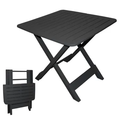 Obrázek produktu pro Skládací stůl TEVERE v antracitové barvě - 79 cm - Zahradní stolek kempinkový