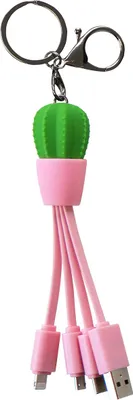 Image de YELLO KOKO YKCABLEMLTCACTUS - Cable 3 en 1 A/mUSB+USBC+MFI 0,15m Cactus
