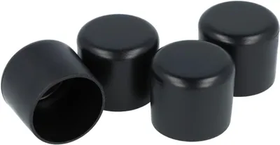Produktbild von 4 Stück runde Fußkappen für Rohr mit 25 mm Durchmesser in Schwarz
