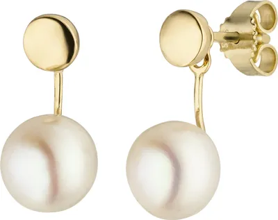 Produktbild von Ohrhänger 585 Gold Gelbgold 2 Süßwasser Perlen Ohrringe Perlenohrringe