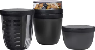 Produktbild von Mepal | Promotion-Set Ellipse 3-teilig | Lunchpot und Snackpot | vielseitige Essensbehälter | spülmaschinengeeignet | Nordic Black Design