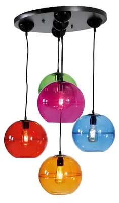 Produktbild von Design Leuchte Kronleuchter Decken Lampen  Modern Silber Wandleuchte Luster Bunt