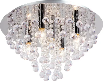 Produktbild von Deckenlampe London mit Glasbehang klar chrom pol.