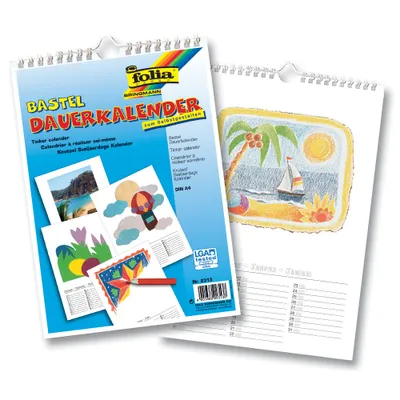 Produktbild von folia Kreativ Wandkalender DIN A4 weiß mit Spiralbindung