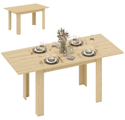 Obrázok produktu pre HOMCOM Rozkladacia jedálenská stôl pre 6-8 osôb, rozmer 140-180 x 80 cm, farba: drevo