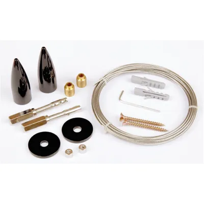 Image de Kit de tension pour cordes Castello, noir, 5 mètres – Corde en acier inoxydable Ø2 mm, système de tension de corde adaptable, pour rideaux et draperies