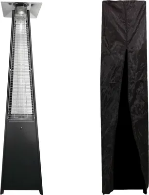 Image de Parasol chauffant gaz STOCKHOLM 13kW acier noir + housse de protection
