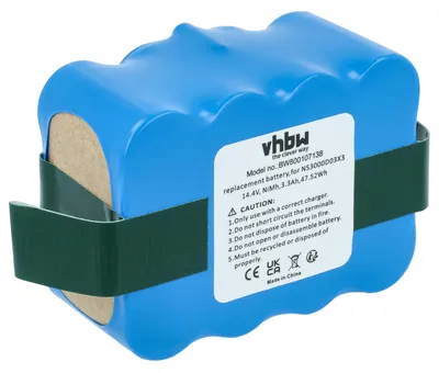 Produktbild von vhbw Akku kompatibel mit Zebot Z320 Staubsauger (3300 mAh, 14,4 V, NiMH)