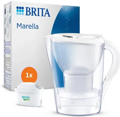 Produktbild von Brita Wasserfilterkanne Marella Weiß 1051118 (Filtert PFAS)